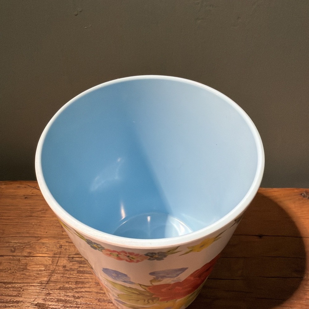 Pioneer Woman Vintage Floral Melamine Utensil Holder 7" Blue - Picture 5 of 7